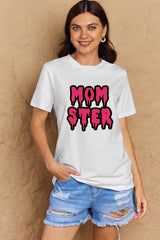 Camiseta de algodón con estampado MOM STER