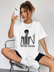 Camiseta gráfica de cuello redondo y manga corta Never Better