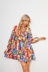 Phoenix Long Sleeve High Waist Floral Dress