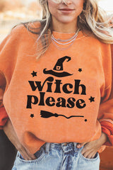 Sudadera con hombros caídos y gráfico WITCH PLEASE