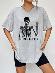 Camiseta gráfica de cuello redondo y manga corta Never Better