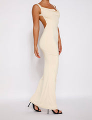 Ausha Elegance Sleeveless Backless Maxi Dress