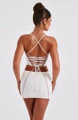 Betina Lace Up Sleeveless Crop Top & Mini Skirt Set