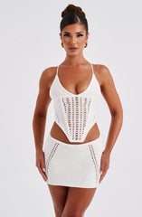 Betina Lace Up Sleeveless Crop Top & Mini Skirt Set