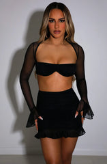 Brisa Mesh Crop Top & Mini Skirt Set