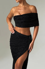 Enya One-Handed Sleeve Crop Top & Maxi Skirt Set