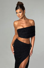 Enya One-Handed Sleeve Crop Top & Maxi Skirt Set