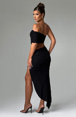 Enya One-Handed Sleeve Crop Top & Maxi Skirt Set