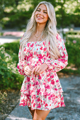 Paula Floral Square Neck Layered Dress