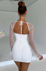 Jemma See Through Long Sleeve Backless Hip Dress