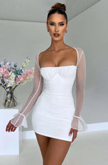 Jemma See Through Long Sleeve Backless Hip Dress