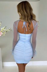 Jemma See Through Long Sleeve Backless Hip Dress