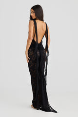 Jewel Sleeveless Backless Camisole Maxi Dress