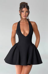 Julane Deep V Neck Backless Sexy Mini Dress