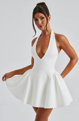 Julane Deep V Neck Backless Sexy Mini Dress