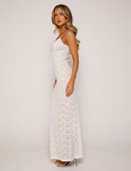 Lace Lullaby V-Neck Summer Nights Maxi Dress