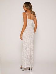 Lace Lullaby V-Neck Summer Nights Maxi Dress