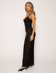 Lace Lullaby V-Neck Summer Nights Maxi Dress