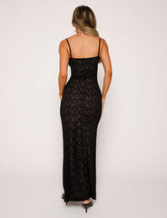 Lace Lullaby V-Neck Summer Nights Maxi Dress