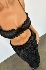 Leucadia Sexy Strapless Crop Top And Maxi Skirt Set