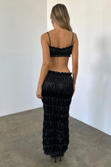 Leucadia Sexy Strapless Crop Top And Maxi Skirt Set