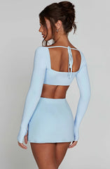 Lora Full Sleeve Crop Top & Mini Skirt Matching Set