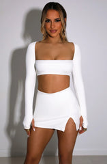 Lora Full Sleeve Crop Top & Mini Skirt Matching Set