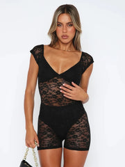 Malia Sexy Slim Embroidery Romper