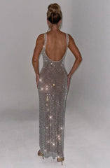 Martha Sexy Sequined Hollow Out Maxi Dress