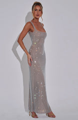 Martha Sexy Sequined Hollow Out Maxi Dress