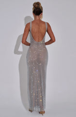 Martha Sexy Sequined Hollow Out Maxi Dress