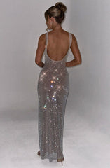 Martha Sexy Sequined Hollow Out Maxi Dress