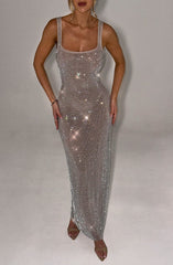 Martha Sexy Sequined Hollow Out Maxi Dress