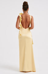 Natalie Sleeveless Backless Satin Maxi Dress