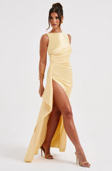 Natalie Sleeveless Backless Satin Maxi Dress