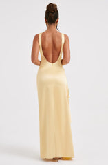 Natalie Sleeveless Backless Satin Maxi Dress