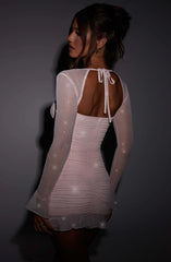 Nova Sexy Backless Mesh Long Sleeve Hip Dress