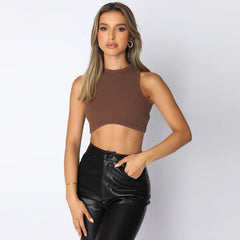 Raquel Vest High Waist Crop Top