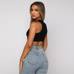 Raquel Vest High Waist Crop Top