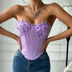 Janis Satin Butterfly Corset Top