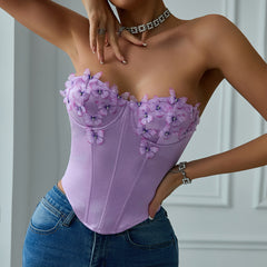 Janis Satin Butterfly Corset Top