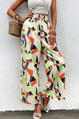 Laurinda Printed Smocked Waist Wide Leg Pants