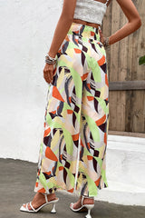 Laurinda Printed Smocked Waist Wide Leg Pants