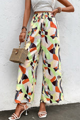 Laurinda Printed Smocked Waist Wide Leg Pants