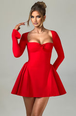 Runa Long Sleeve A-Line Sexy Mini Dress