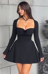 Runa Long Sleeve A-Line Sexy Mini Dress