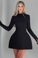 Skylar Long Sleeve Backless Sexy Mini Dress