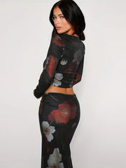 Tomasina Long Sleeve Top & Maxi Skirt Set