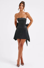 Xenia Strapless Bow Backless Sexy Mini Dress