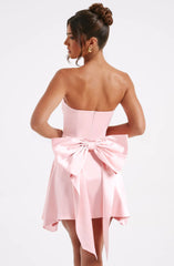 Xenia Strapless Bow Backless Sexy Mini Dress